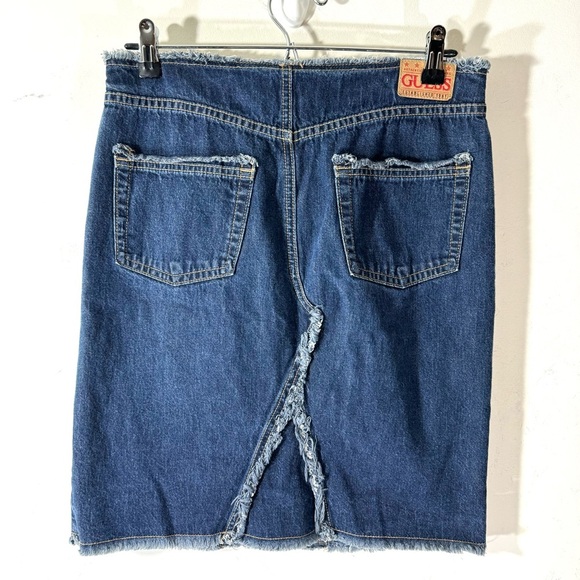 Guess Vintage 90’s Y2K Frayed Seam Denim Skirt - Picture 5 of 8